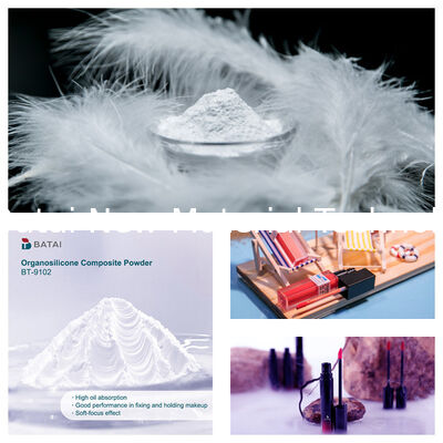 Βινυλοδιμεθικον/μεθικον Σιλσεσκιωξαν Crosspolymer BT-9102 Οργανόσηλικον Συνθετική σκόνη Στερεή λευκή σκόνη 8,0 ~ 12,0μm Για καλλυντικά