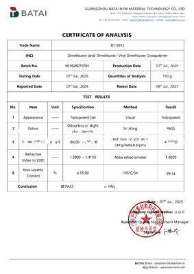 Silicone Elastomer Gel BT-9015 Silicone Crosspolymer with High Glossy Effect in Glossy & Non-transfer Lip Color